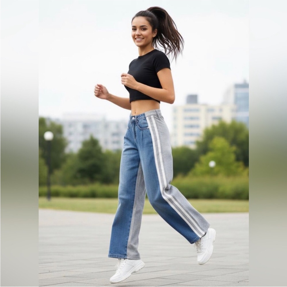 Austin Landing hybrid wide leg athletic jeans and sweatpants‎ back pants size 1